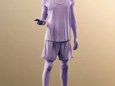 Milo 11231 - Man In Summer Outfit Checking His Phone Low-poly 3D model