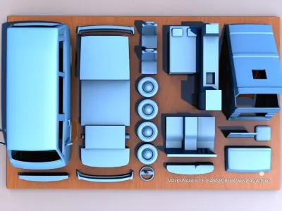 VOLKSWAGEN T3 TRANSPORTER WESTFALIA 1980 3D print model