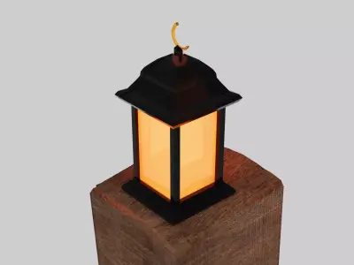 low poly ramadan 2023 lamp 3d model Low-poly 3D model