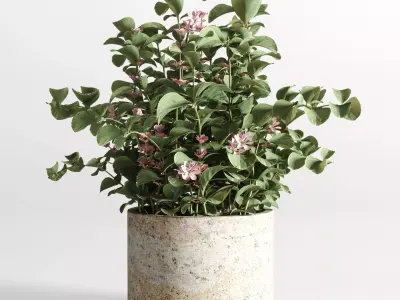 bouquet 04 vase marble 3D model