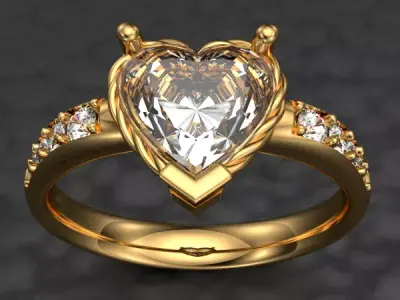 ANILLO CORAZON  Free 3D print model