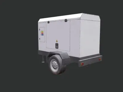 White Electric Generator Low-poly 3D model