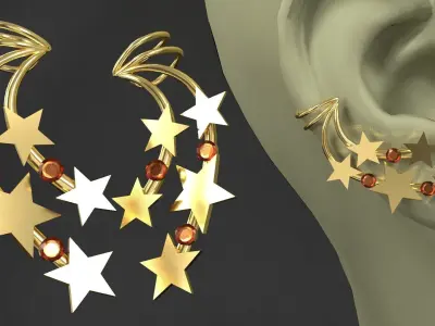 Ear cuffs Stars 3D model