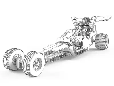 Lego Technic 42010 plus 42011 3D model