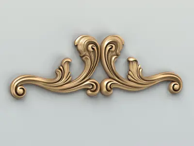 Carved decor horizontal 043 3D model