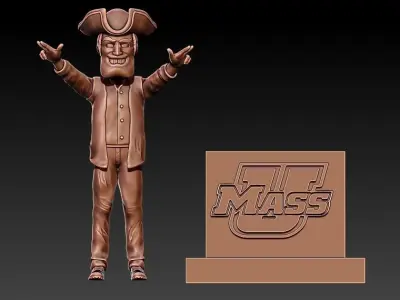 NCAA - UMASS MINUTEMEN FOOTBALL MASCOT STATUE - DECOR 3D print model