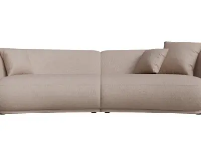 4 Seats Curved Sofa 3D model