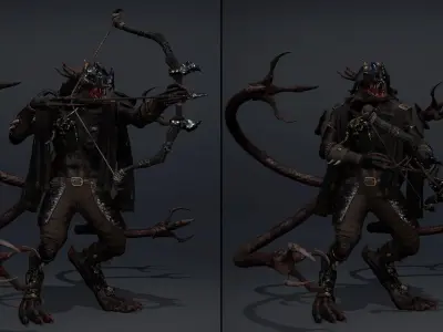 Mist Archer Tentacle Low-poly 3D model