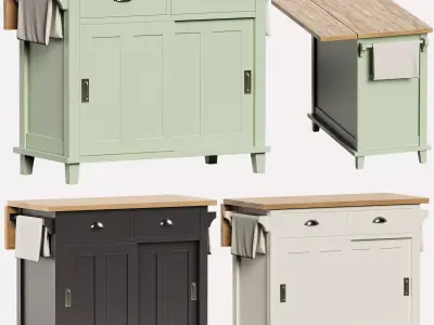 Crate and barrel  Belmont Kitchen Islands 3D model