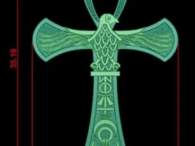 Egyptian cross Ankh 3D print model 3D print model