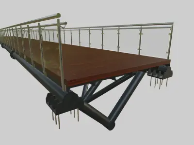 Steel Structure - Pipe Truss Bridge 3D model