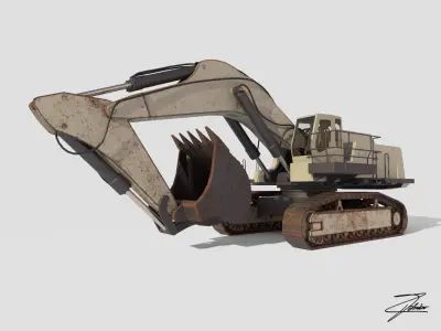 Excavator Liebherr 984 Low-poly 3D model