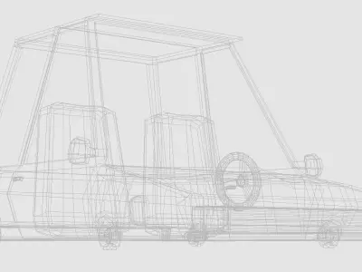 Cartoon car low poly 3D model