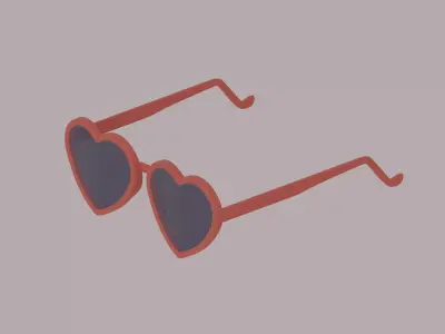 Heart Shaped Glasses Low-poly 3D model