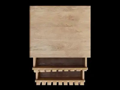 Wave Mango Wood Bedside Table Low-poly 3D model