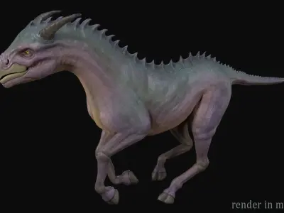 Horse creature Low-poly 3D model