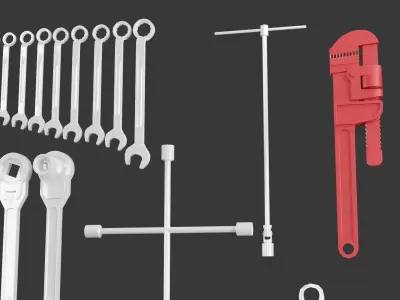 Hand Tools Pack Low-poly 3D model