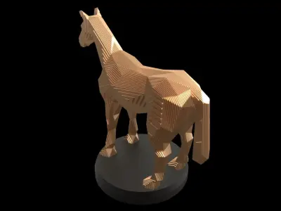 Parametric Horse Low-poly 3D model