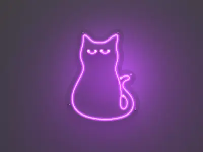 Cat 1 - Neon Sign 3D model