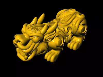 Pixiu Face Bracelet-Unicorn bracelet T04 3D print model