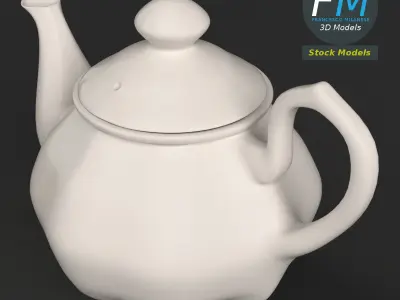 Porcelain teapot 2 3D model
