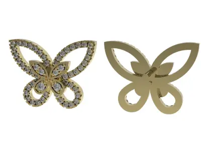  earrings puset BUTTERFLY N - 10 Free 3D print model