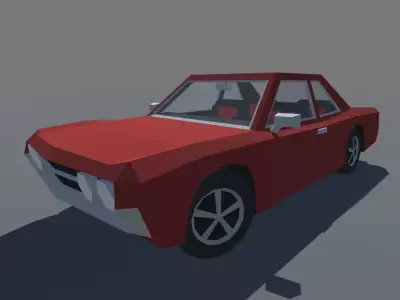 Muscle Car Coupe with Interior MOBILE READY Low-poly 3D model