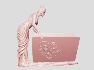 Girl decoration Plastic card holder 3D print model
