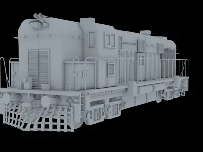 Train engine  Low-poly 3D model