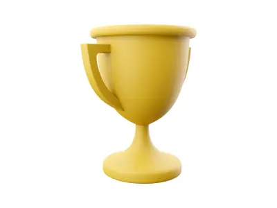 3d golden cup cartoon 3D model