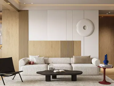 Modern Japandi Style Living Room 116 3D model