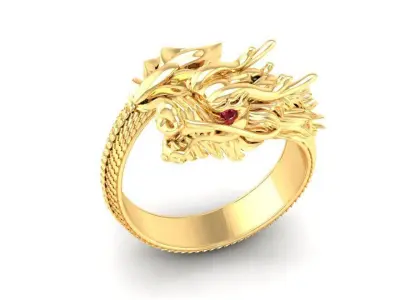 Luxury Chinese Dragon Men Ring 198 3D print model