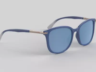 Thin Eyewear Glasses Low-poly 3D model