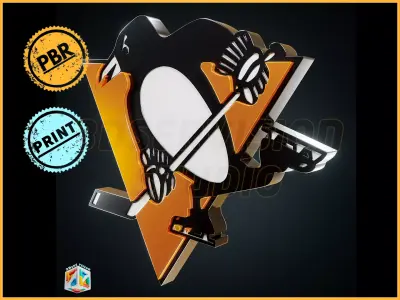 Pittsburgh Penguins  logo - Cinematic - 3D print 3D model