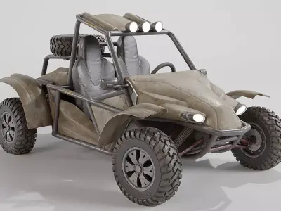 Sand Buggy vehicle for games Low-poly 3D model