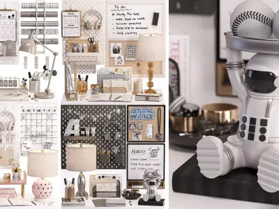 Studyroom and Workplace for Teenager and kids 3D Model Collection