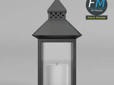 Lantern with candle 1 3D model