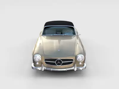 Full w interior Mercedes 190SL Soft Top rev 3D model