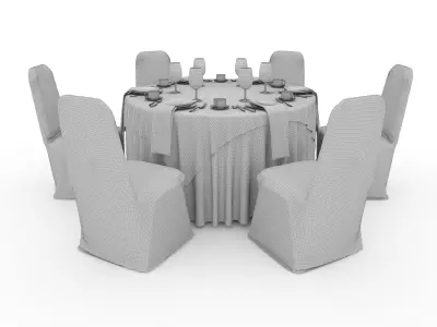 Banquet Table and Chair 29 3D model