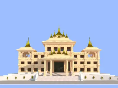 Southeast Asian - style teaching building 3D model