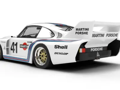 Porsche 935 1977 Martini Racing 3d model 3D model