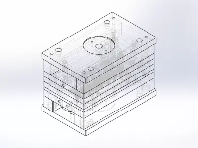 Injection mold for Screw cap-18mm thread 3D model