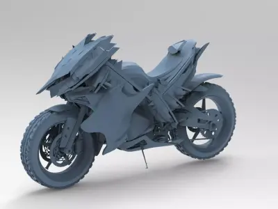 Cyberpunk sci fi bike 2 3D model