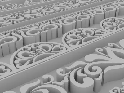 Ornate Divides 01 - Set of 7 Varitions 3D model