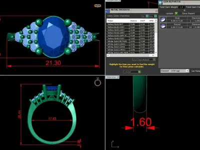 Diamond Jewelry Ring 3D print model 8