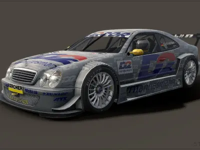 2000 Mercedes CLK DTM Game Asset Low-poly 3D model