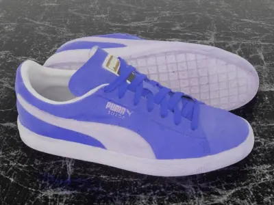 PUMA 3D SHOES - BLUE - SUEDE Low-poly 3D model
