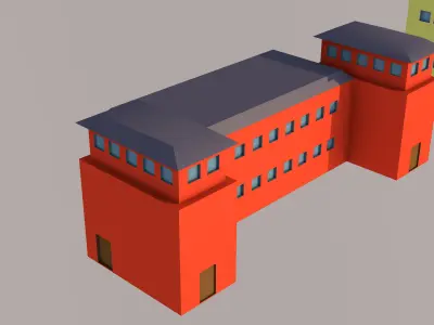 administrative buildings Low-poly 3D model