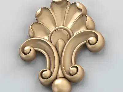 Carved decor central 025 3D model
