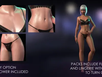 Streetwear Girl 1-16 - Sportswear Girls Pack Game-Ready Low-poly 3D model